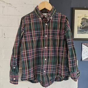 Crewcuts long-sleeve button-down shirt - Holiday Christmas Stewart tartan Size 6